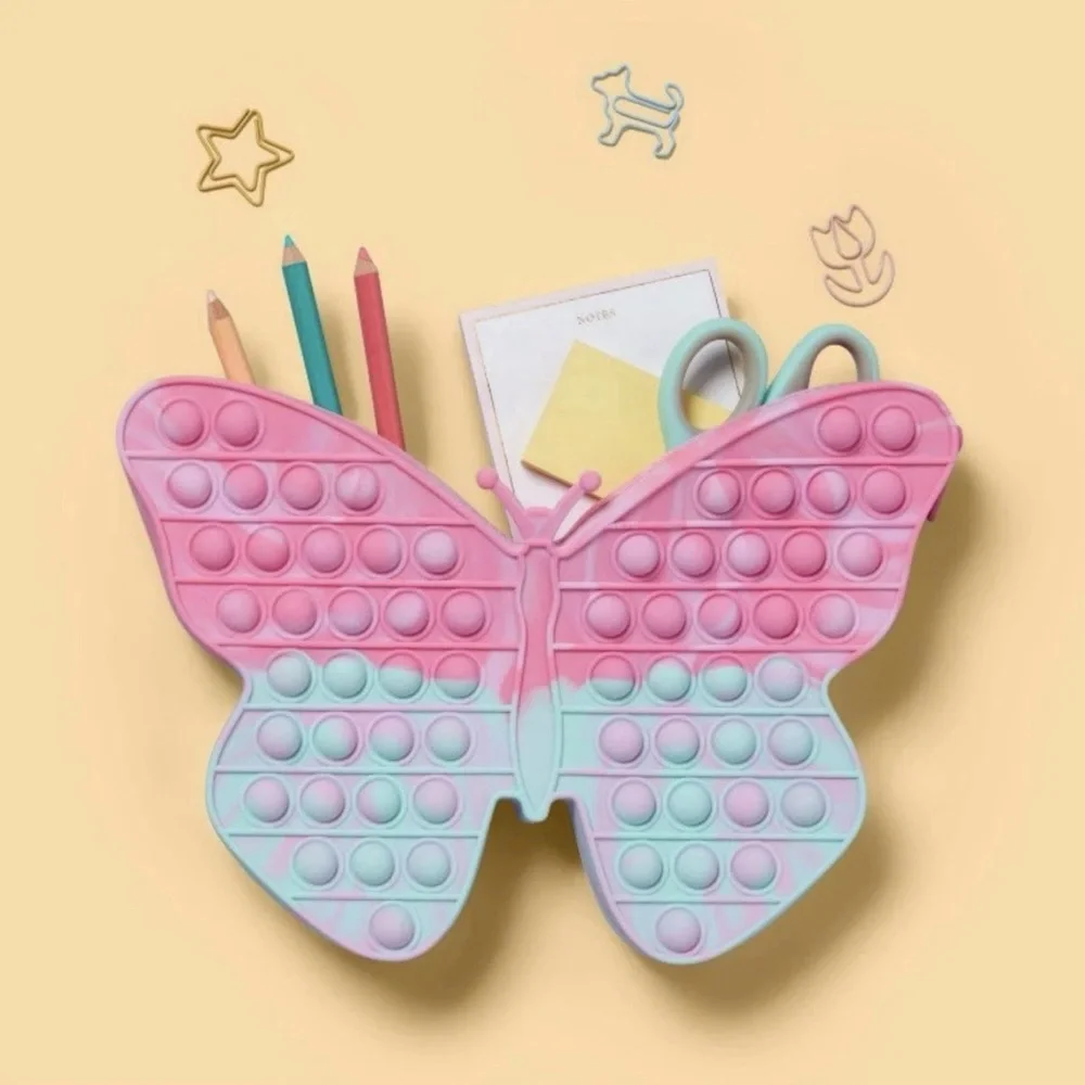 Pop Fidget Bubble Pop Pencil Pouch Butterfly  New with Tag